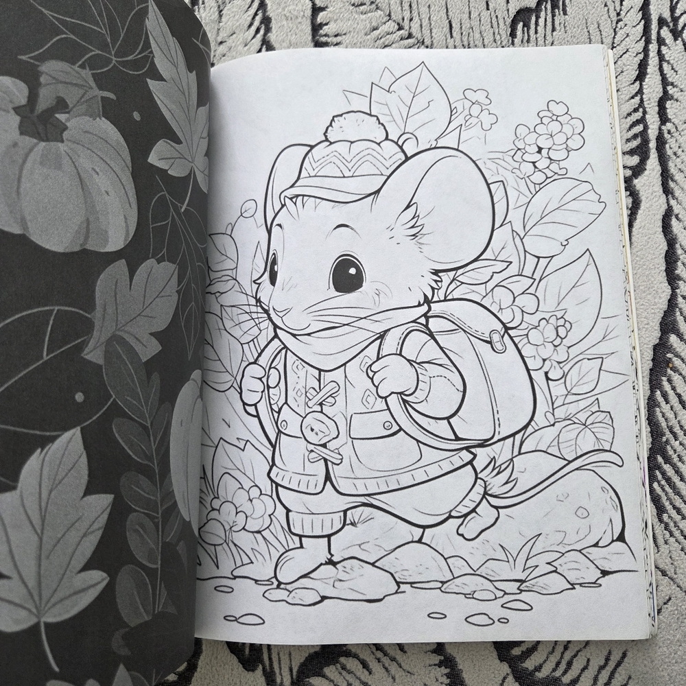 Autumn Mouse Coloring Book - Picture 5 of 16